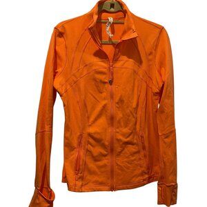 Lululemon Luon in Stride Jacket coral orange Logo Zip up Jacket 12 FALL